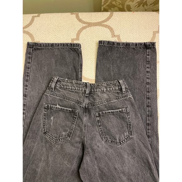 Garage denim street wide leg black distressed jeans, size: 00/23 - Picture 12 of 15